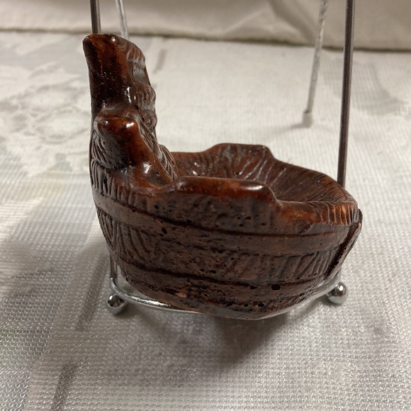 Vintage Ozarks Souvenir Soap Trinket Dish Dark Brown Faux Wood Resin - Picture 7 of 8